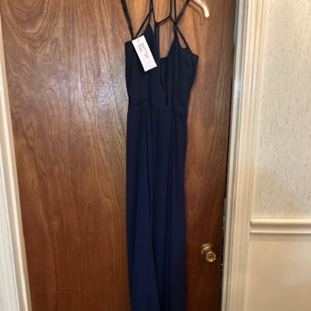 Navy Blue Spaghetti Strap Dress – Size 10